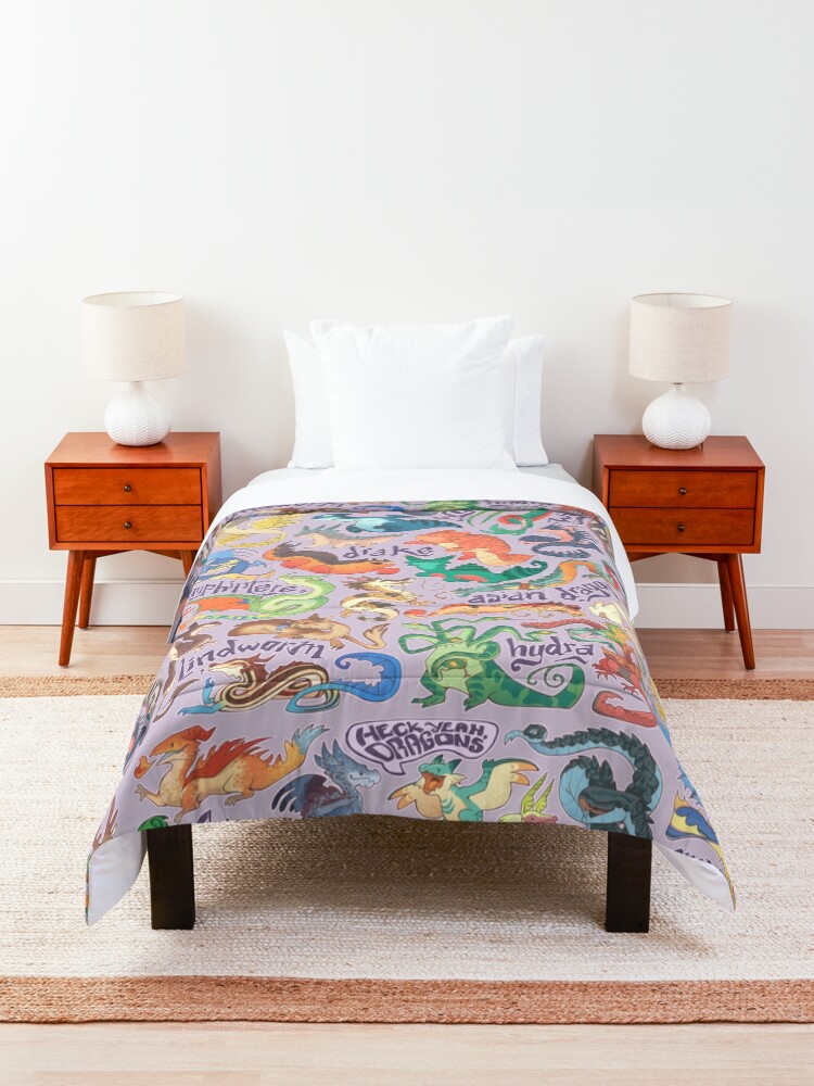 Alternate view of Mini dragon compendium in lavender Comforter