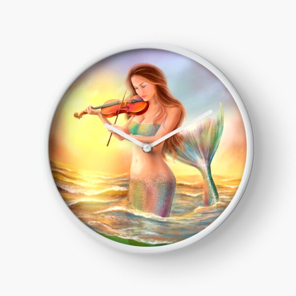 mermaid plays on violin on su Clock
