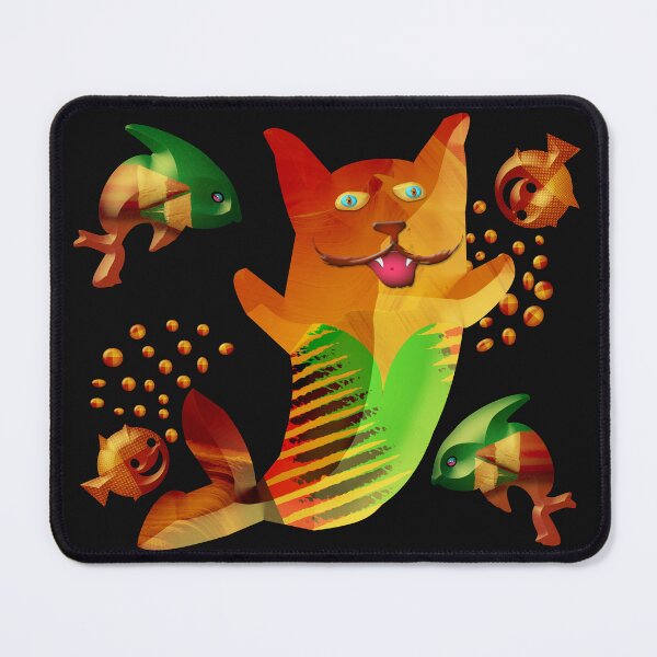 Item preview,  FUNNY MEOW CAT FISH PLAYING WITH ENDEARING ORCAS. designed and sold by Ralek.
