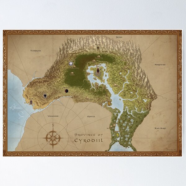 Item preview, Tamriel - Cyrodiil Map designed and sold by CAROTdraws.