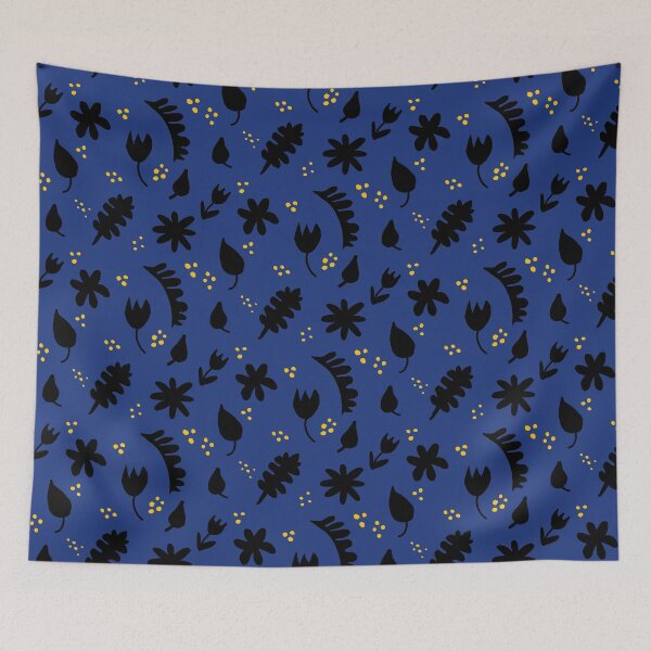 Item preview, Dark blue  and Black floral designed and sold by DemonicGloom.