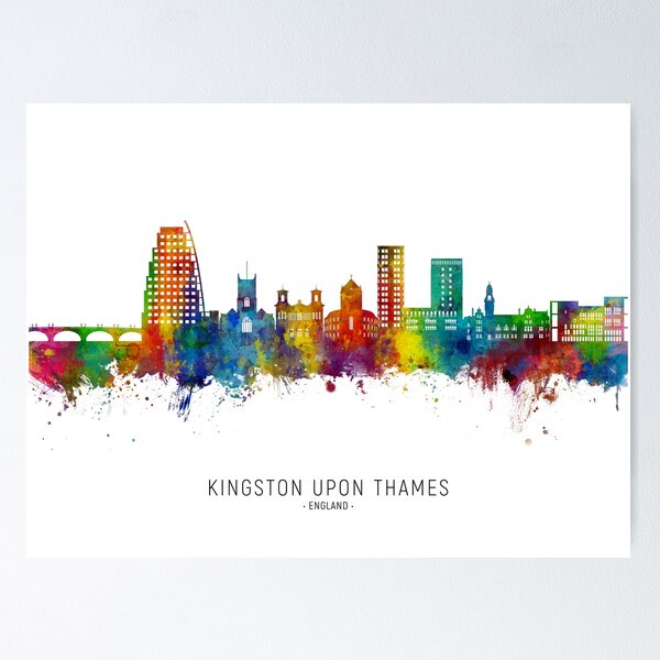 Item preview, Kingston upon Thames England Skyline designed and sold by ArtPrints.