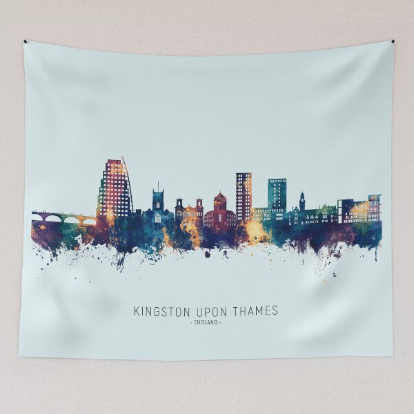 Item preview, Kingston upon Thames England Skyline designed and sold by ArtPrints.