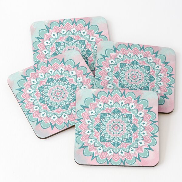 Item preview, Millennial Pink and Teal Mandala  designed and sold by BellaProject.