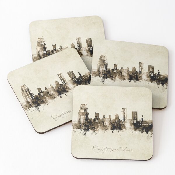 Item preview, Kingston upon Thames England Skyline designed and sold by ArtPrints.
