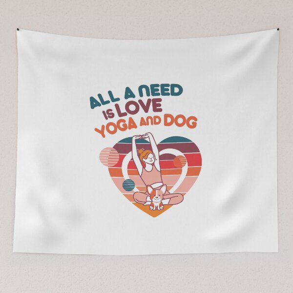 Item preview, All a need is love yoga and dog designed and sold by Save Amazon Art.