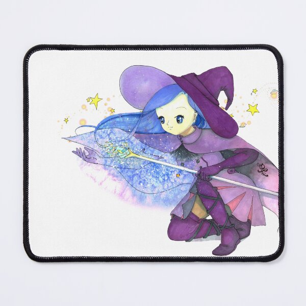 Item preview, Anime witch girl casting magic, anime magician glowing enchanted staff designed and sold by Sophiberry X.