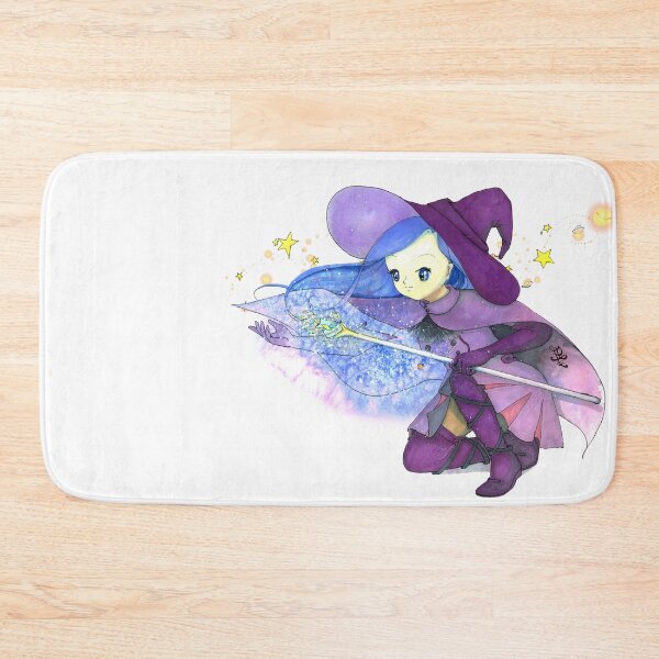 Item preview, Anime witch girl casting magic, anime magician glowing enchanted staff designed and sold by Sophiberry X.