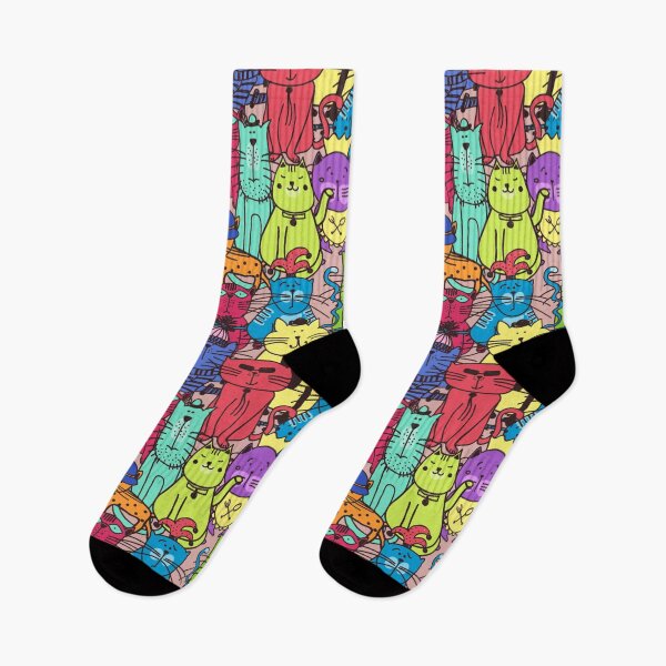 Item preview, Women's Men Cat Lovers Novelty Fashion Casual Crew Socks designed and sold by NOorYES.