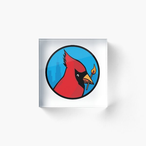 Cardinal With Match Acrylic Block