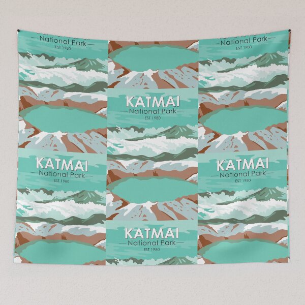 Item preview, Katmai National Park Summit Crater Lake Alaska Vintage designed and sold by KrisSidDesigns.