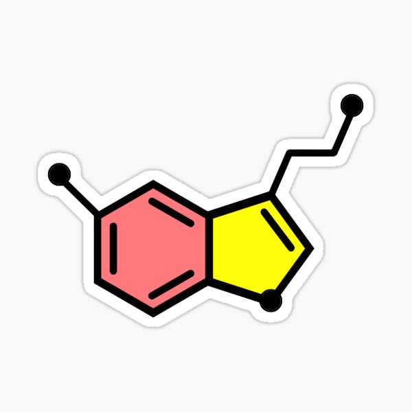Serotonin Molecule Logo Sticker