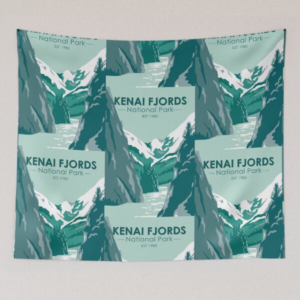 Item preview, Kenai Fjords National Park Alaska Vintage designed and sold by KrisSidDesigns.