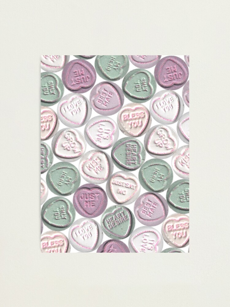 Love Hearts Tumblr Aesthetic Photographic Print By Xoxox Redbubble