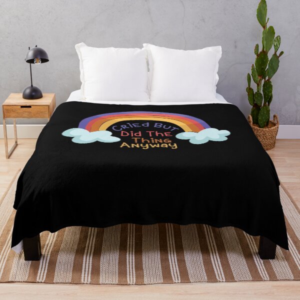 Item preview, Cried But Did The Thing Funny Colorful Cute Gift Rainbow Design Funny Saying For Womam Man designed and sold by pedrored369.
