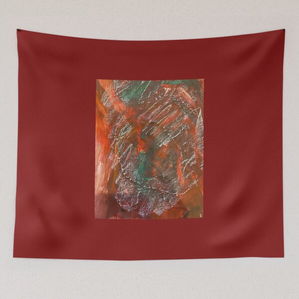 Item preview, Corazón abstracto rojo marrón y blanco designed and sold by InSightByGail.