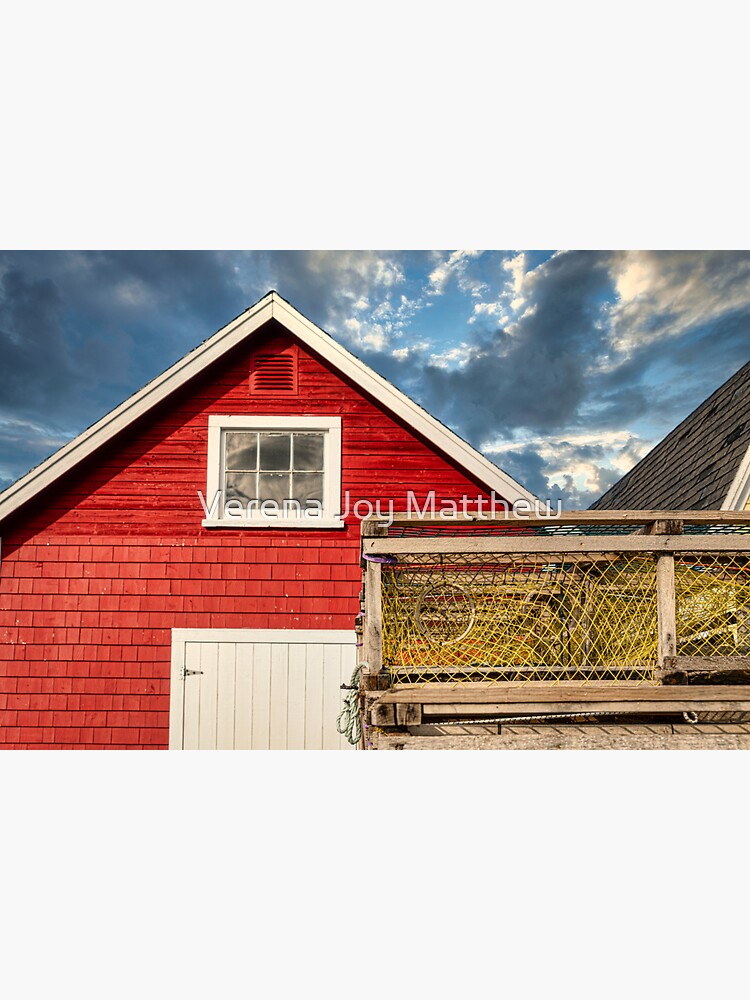 " PEI Lobster Traps on the Wharf 3" Sticker for Sale by onepony Redbubble