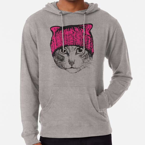 Pussyhat Protest Shirt - Women's March Pussycat Pink Hat Shirt Lightweight Hoodie