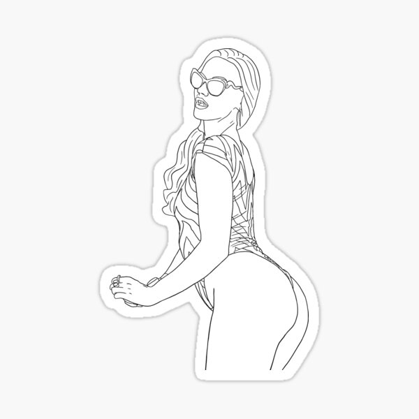 Tori Black Butt Bandw Sticker By Gundwan Redbubble 1973