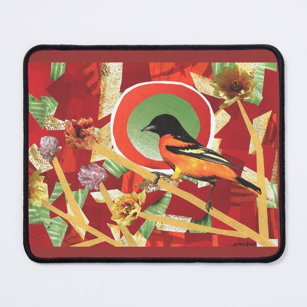 Item preview, Red and Green Bird Collage designed and sold by jennyblairarts.