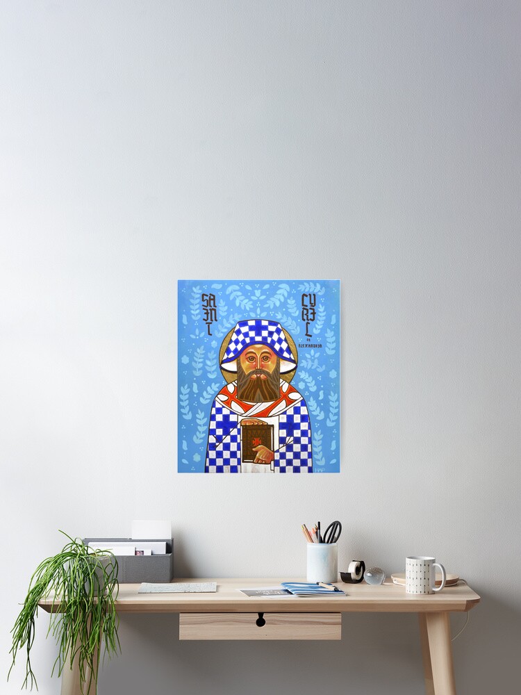 Thumbnail 1 of 3, Poster, Icon of St. Cyril of Alexandria designed and sold by LutheranIcons.