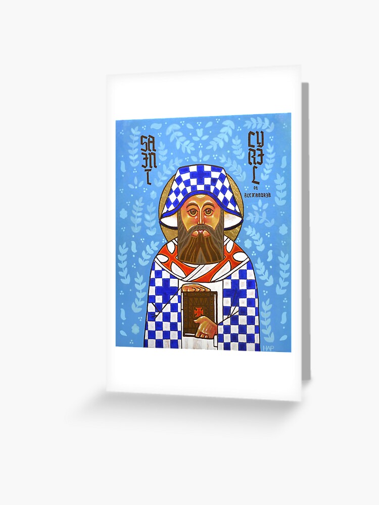 Thumbnail 1 of 2, Greeting Card, Icon of St. Cyril of Alexandria designed and sold by LutheranIcons.
