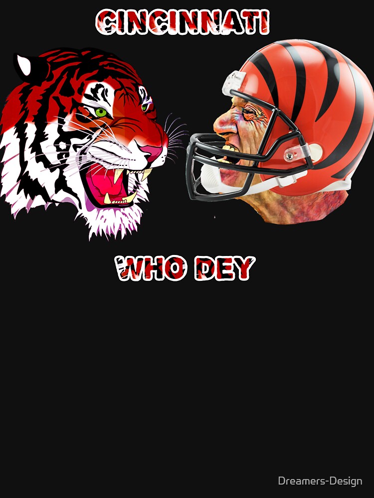 Cincinnati Bengals White Bengal who Dey Bengals helmet shirt