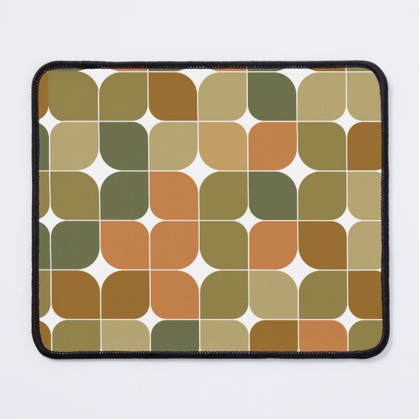 Item preview, Abstract retro mid century modern geometric pattern in brown , beige, and coral designed and sold by Yasminepatterns .