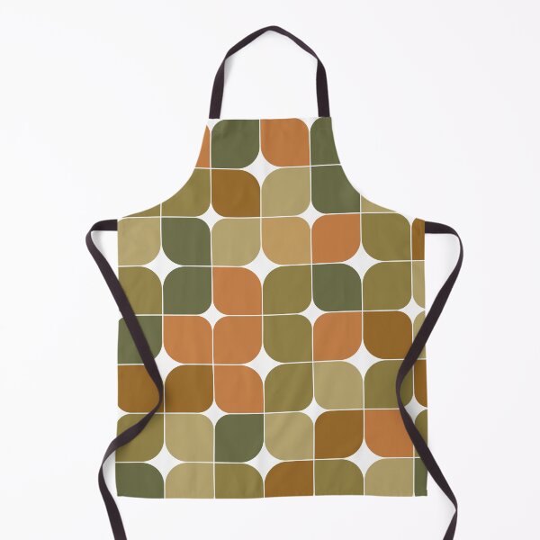 Item preview, Abstract retro mid century modern geometric pattern in brown , beige, and coral designed and sold by Yasminepatterns .