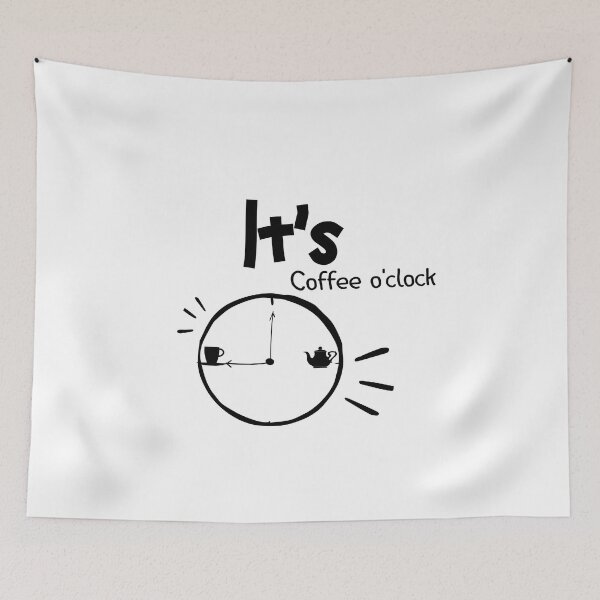 Item preview, Funny gift design for coffee lovers: It's Coffee o'clock,cute cappuccino ilustration. designed and sold by Picolo25.