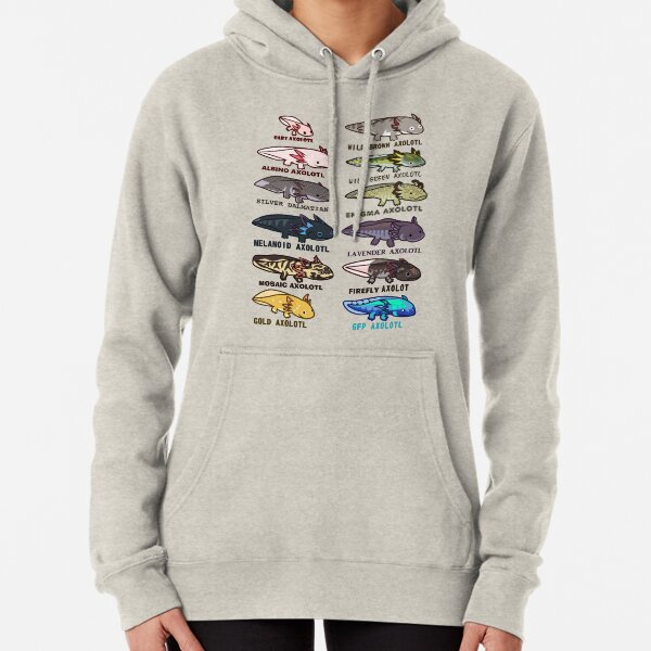 axolotl morphs and colors Pullover Hoodie