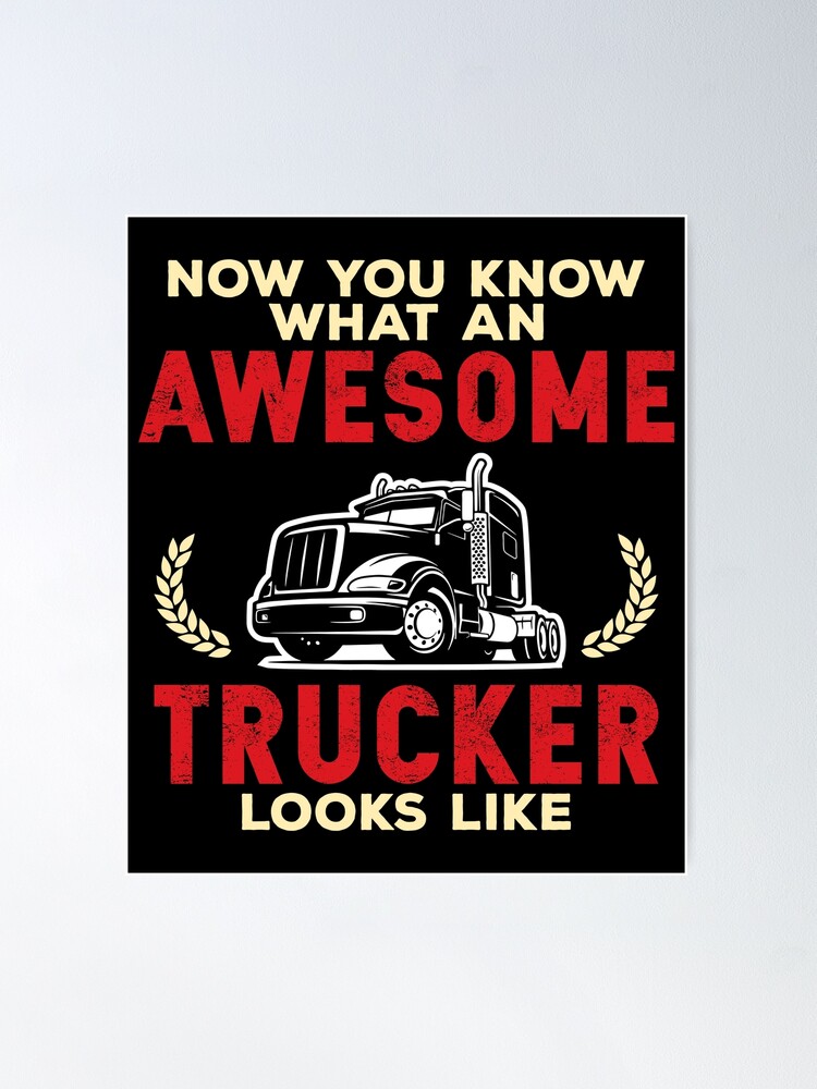 Now You Know What An AWESOME Trucker Looks Like American Flag Truck Driver  Gifts Vintage Trucker Design Sticker for Sale by DownHomeCrafts