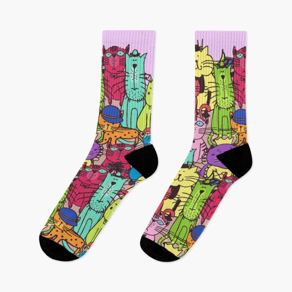 Item preview, Women's Men Cat Lovers Novelty Fashion Casual Crew Socks designed and sold by NOorYES.