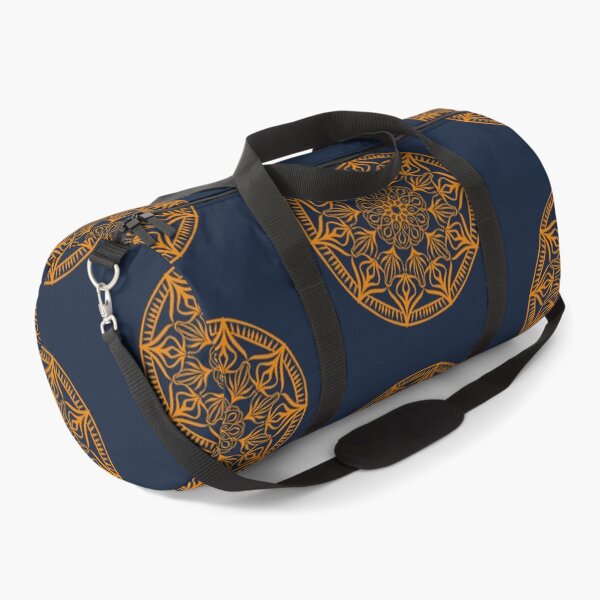Item preview, Mustard Yellow Mandala on a Navy Blue Background  designed and sold by thesnowwhyte.