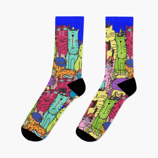 Item preview, Women's Men Cat Lovers Novelty Fashion Casual Crew Socks designed and sold by NOorYES.