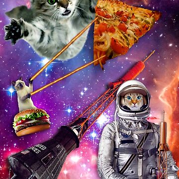 Pizza Cat in Space Leggings for Sale by scooterbaby