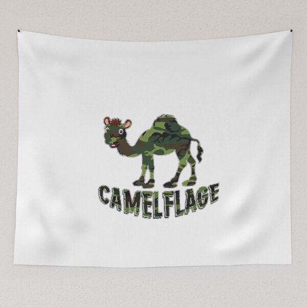 Item preview, Camelflage funny merch for camels lovers, army lovers, camouflage lovers designed and sold by Goods-by-Jojo.