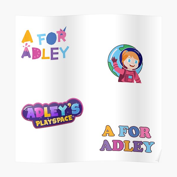 "A for Adley Sticker Pack, Catch Unicorn" Poster for Sale by Anaen