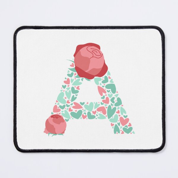 Item preview, Letter A Monogram with Hearts and Flowers designed and sold by boozkova-vorona.