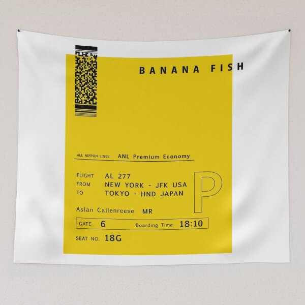 Item preview, Banana Fish plane ticket designed and sold by ArtAndDesignA.
