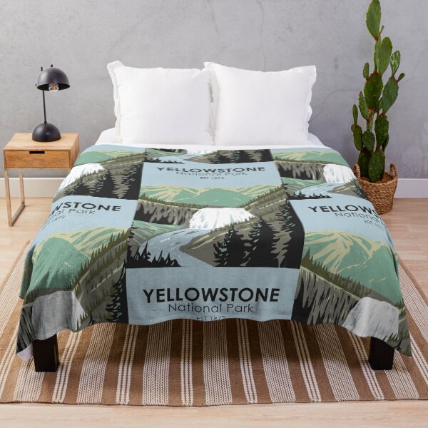 Item preview, Yellowstone National Park Gibbon Falls Vintage designed and sold by KrisSidDesigns.