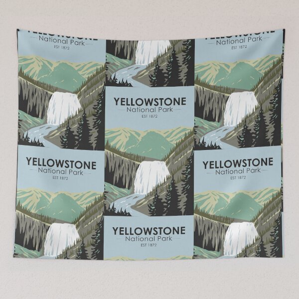 Item preview, Yellowstone National Park Gibbon Falls Vintage designed and sold by KrisSidDesigns.