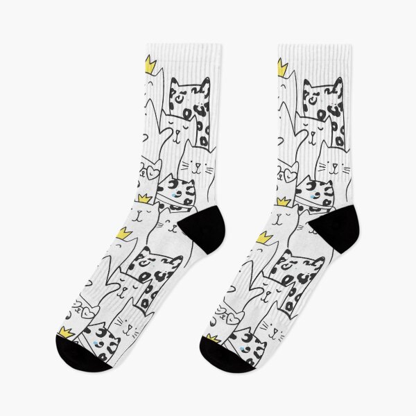 Item preview, Women's Men Cat Lovers Novelty Fashion Casual Crew Socks designed and sold by NOorYES.