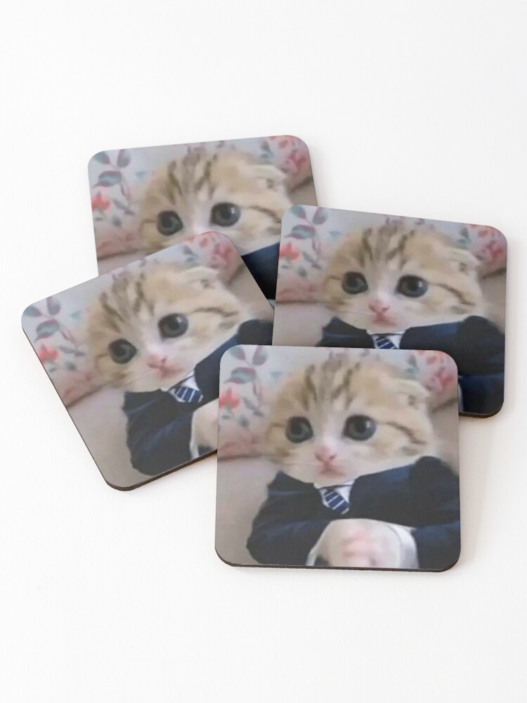 Set of 4 Resin Cat Coaster Set