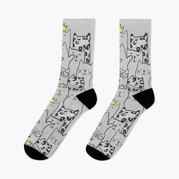 Item preview, Women's Men Cat Lovers Novelty Fashion Casual Crew Socks designed and sold by NOorYES.