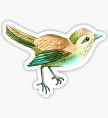 Chestnut Songbird Floral on Sage Green Sticker