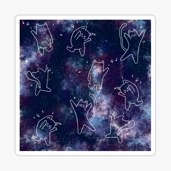 Item preview,  Cats Dancing in Space pattern ~outerspace cat pattern  designed and sold by samejane.