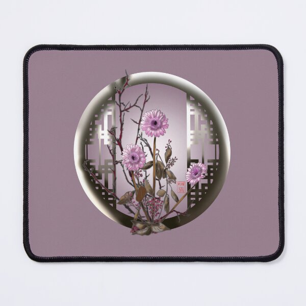 Item preview, Pretty pink watercolor ikebana chrysanthemums designed and sold by CuisineCat.