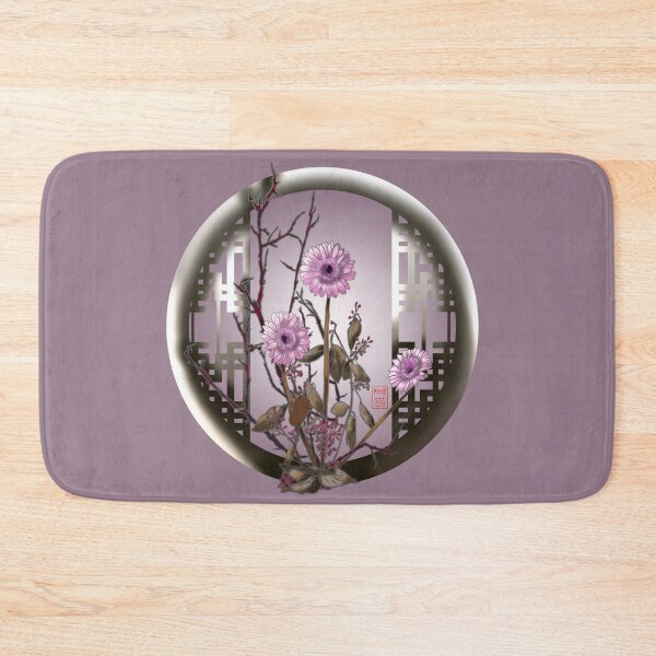 Item preview, Pretty pink watercolor ikebana chrysanthemums designed and sold by CuisineCat.
