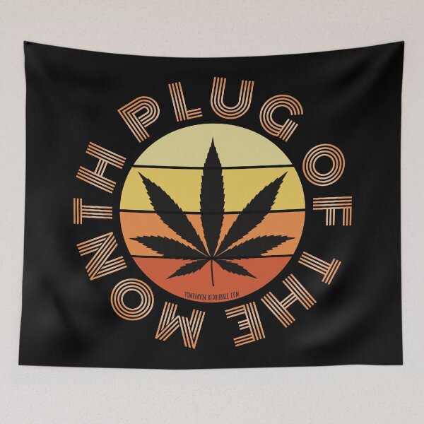 Item preview, Retro Vintage Sunset Orange Pot leaf-Plug of the month designed and sold by YomeHayin.